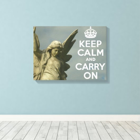 Kalm houden en engel dragen canvas afdruk (Insitu (Houten vloer))
