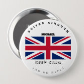 Kalm houden en Engelse vlag Button (Voorkant /achterkant)