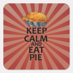 Kalm houden en eten vierkante sticker