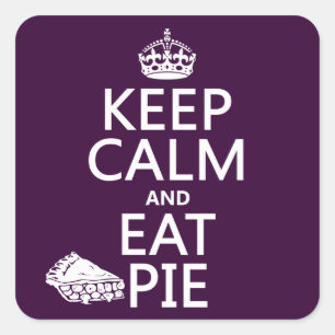 Kalm houden en eten vierkante sticker