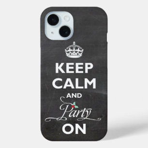 Kalm houden en feest op Chalkboard Funny Holiday