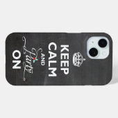 Kalm houden en feest op Chalkboard Funny Holiday Case-Mate iPhone Case (Achterkant (horizontaal))