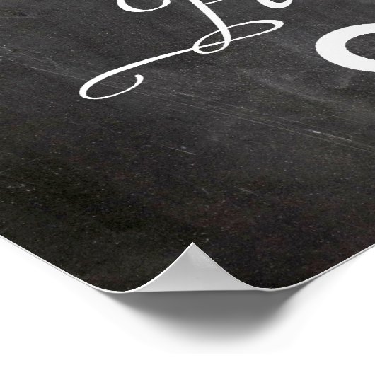 Kalm houden en feest op Chalkboard Funny Holiday Poster (Hoek)