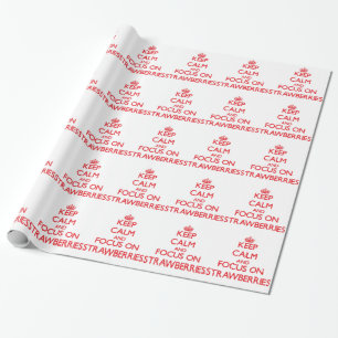 Kalm houden en focussen op aardbeien cadeaupapier