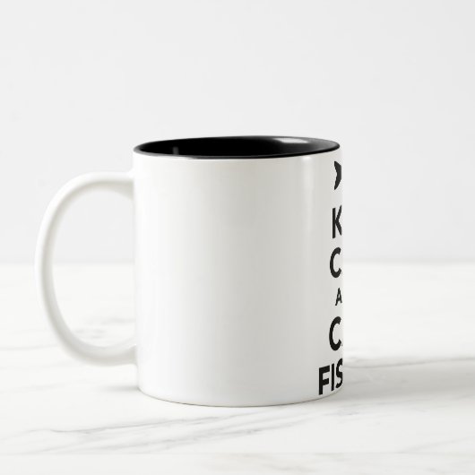 "Kalm houden en gaan vissen met karpers" mok (Links)