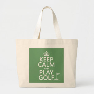 Kalm houden en Golf afspelen - alle kleuren Grote Tote Bag