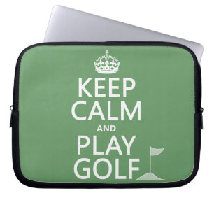 Kalm houden en Golf afspelen - alle kleuren Laptop Sleeve