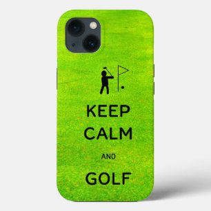 Kalm houden en Golf houden met Groen maken iPhone 13 Hoesje