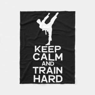 Kalm houden en hard trainen fleece deken