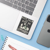 Kalm houden en hekken aan sticker (Laptop met iPhone)