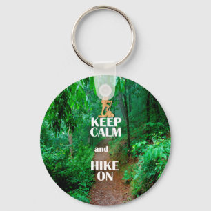 Kalm houden en Hike aan houden Sleutelhanger