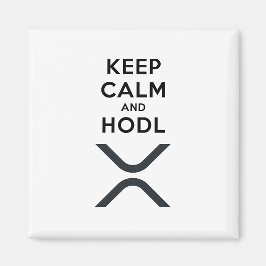 Kalm houden en Hodl Ripple Magnet Magneet (Voorkant)