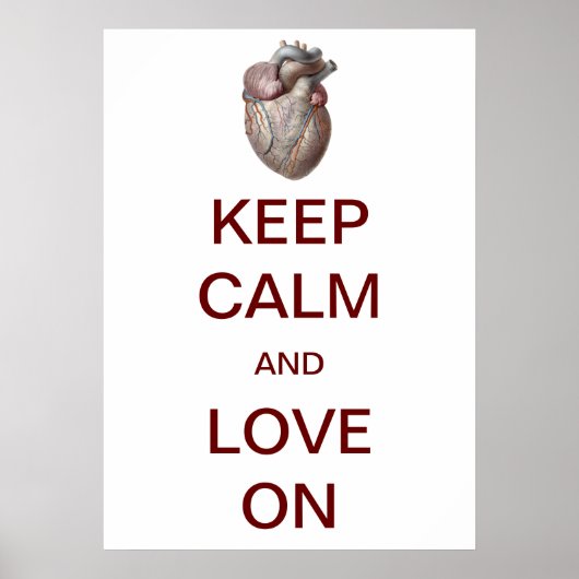  kalm houden en houden van liefde (hart) aan poster (Voorkant)