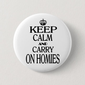 Kalm houden en huisjes meenemen ronde button 5,7 cm