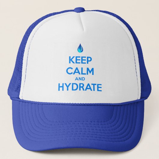 Kalm houden en hydrateren trucker pet (Voorkant)