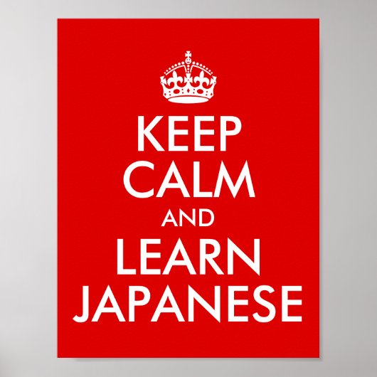 Kalm houden en Japans leren Poster (Voorkant)