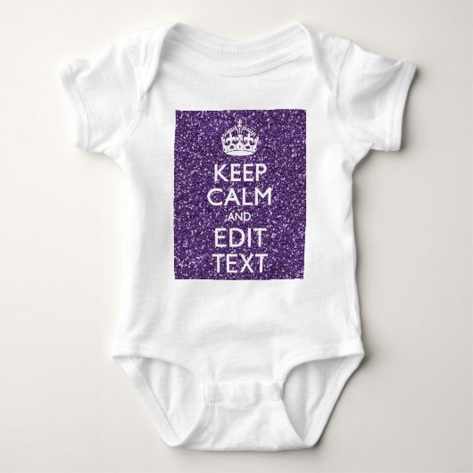 Kalm houden en Jouw tekst glamor Mauve hebben Romper (Voorkant)