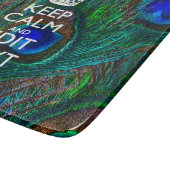 Kalm houden en Jouw tekst hebben op Peacock Feathe Snijplank (Hoek)