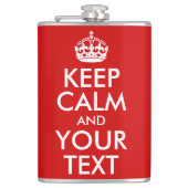 Kalm houden en Jouw tekst houden Heupfles (Voorkant)
