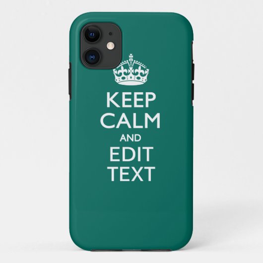 Kalm houden en Jouw tekst op diepe turquoise Case-Mate iPhone Case (Achterkant)