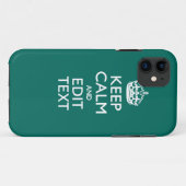 Kalm houden en Jouw tekst op diepe turquoise Case-Mate iPhone Case (Achterkant (horizontaal))