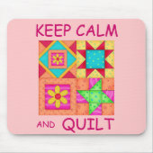 Kalm houden en kleurrijke patchworkblokken kantele muismat (Voorkant)