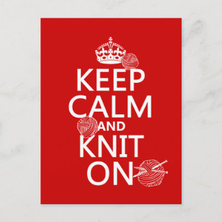 Kalm houden en Knit aan - alle kleuren Briefkaart