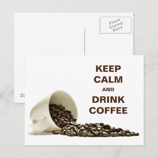 Kalm houden en koffie Drinken Briefkaart (Voorkant / Achterkant)