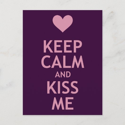 Kalm houden en kus houden briefkaart (Voorkant)