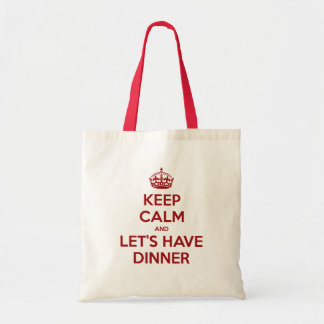 Kalm houden en laten we eten tote bag