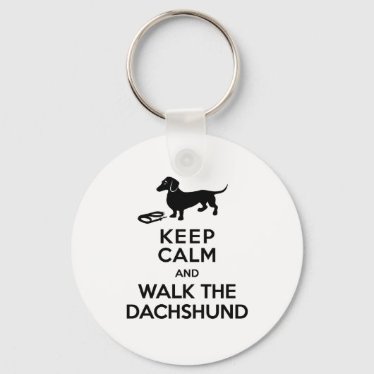 Kalm houden en lopen in de Dachshund - Cute Doxie Sleutelhanger (Voorkant)