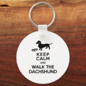 Kalm houden en lopen in de Dachshund - Cute Doxie Sleutelhanger (Voorkant)