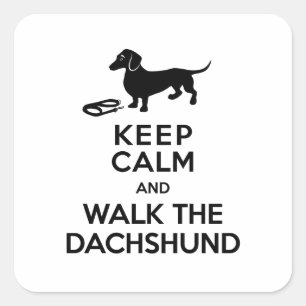 Kalm houden en lopen in de Dachshund - Cute Doxie Vierkante Sticker
