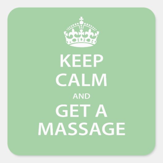 Kalm houden en massage halen vierkante sticker (Voorkant)