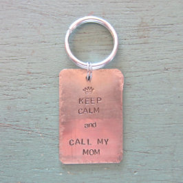 "Kalm houden en Mijn moeder bellen" Koperet-ID-tag