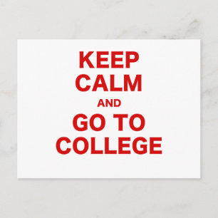 Kalm houden en naar college gaan briefkaart