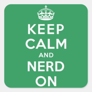 Kalm houden en Nerd aan Vierkante Sticker