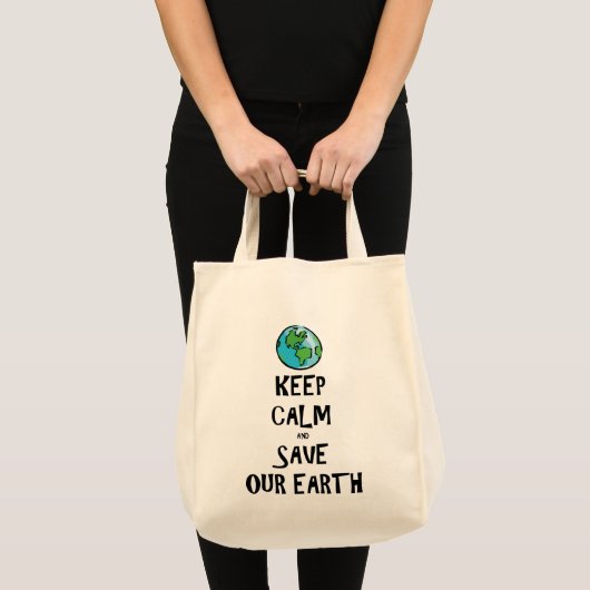 Kalm houden en onze aarde redden tote bag (Voorkant (product))