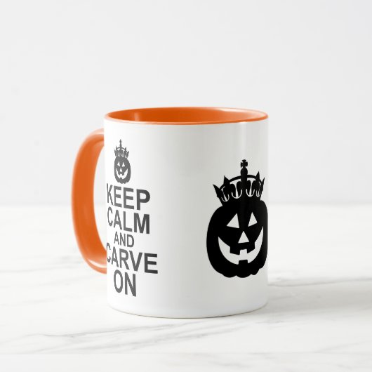 Kalm houden en op Halloween pompoen kruipen Mok (Voorkant links)