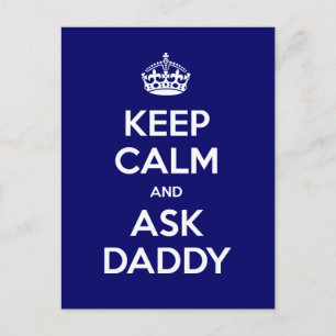 Kalm houden en papa vragen briefkaart