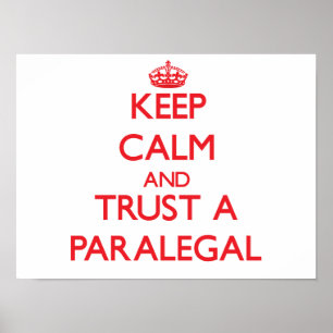 Kalm houden en Paralegal vertrouwen Poster