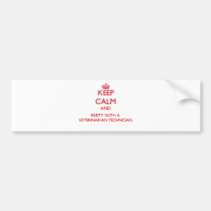 Kalm houden en partij houden met een dierenarts-te bumpersticker