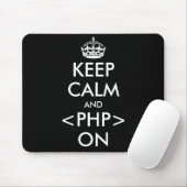 Kalm houden en PHP op Mousepad houden | Geeky humo Muismat (Met muis)