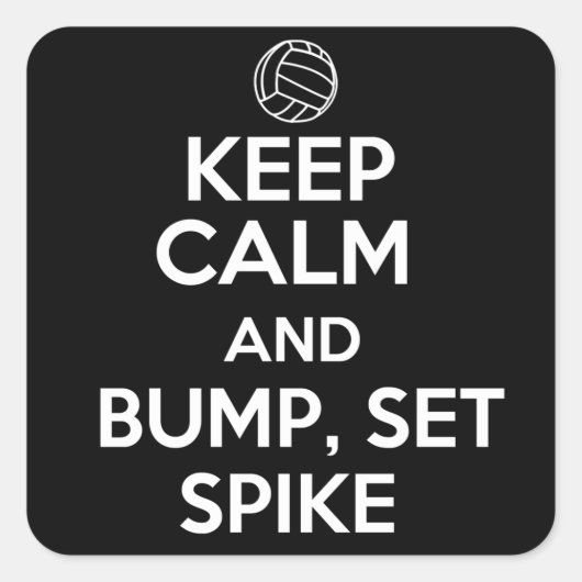 Kalm houden en pomp, Set, Spike Vierkante Sticker (Voorkant)