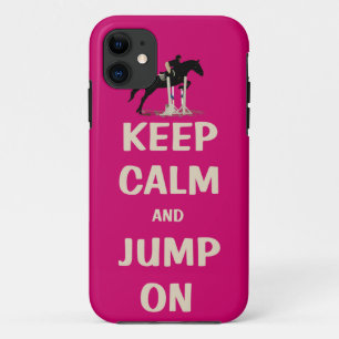 Kalm houden en pompen op roze paarden iPhone 11 hoesje