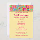 Kalm houden en Quilt Patchwork Quilt Invitation Kaart (Achterkant)