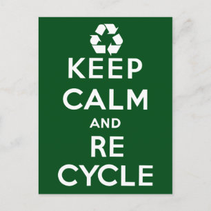 Kalm houden en Recyclen Briefkaart