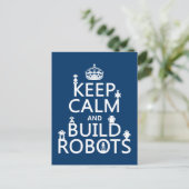 Kalm houden en Robots bouwen (in elke kleur) Briefkaart (Staand voorkant)