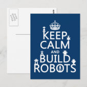 Kalm houden en Robots bouwen (in elke kleur) Briefkaart (Voorkant / Achterkant)