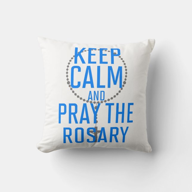 Kalm houden en Rosary bidden Kussen (Voorkant)